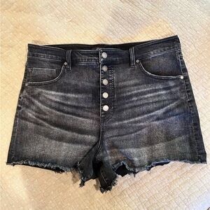 Women's Liverpool Los Angeles Christine Eco Fray Black Jean Shorts